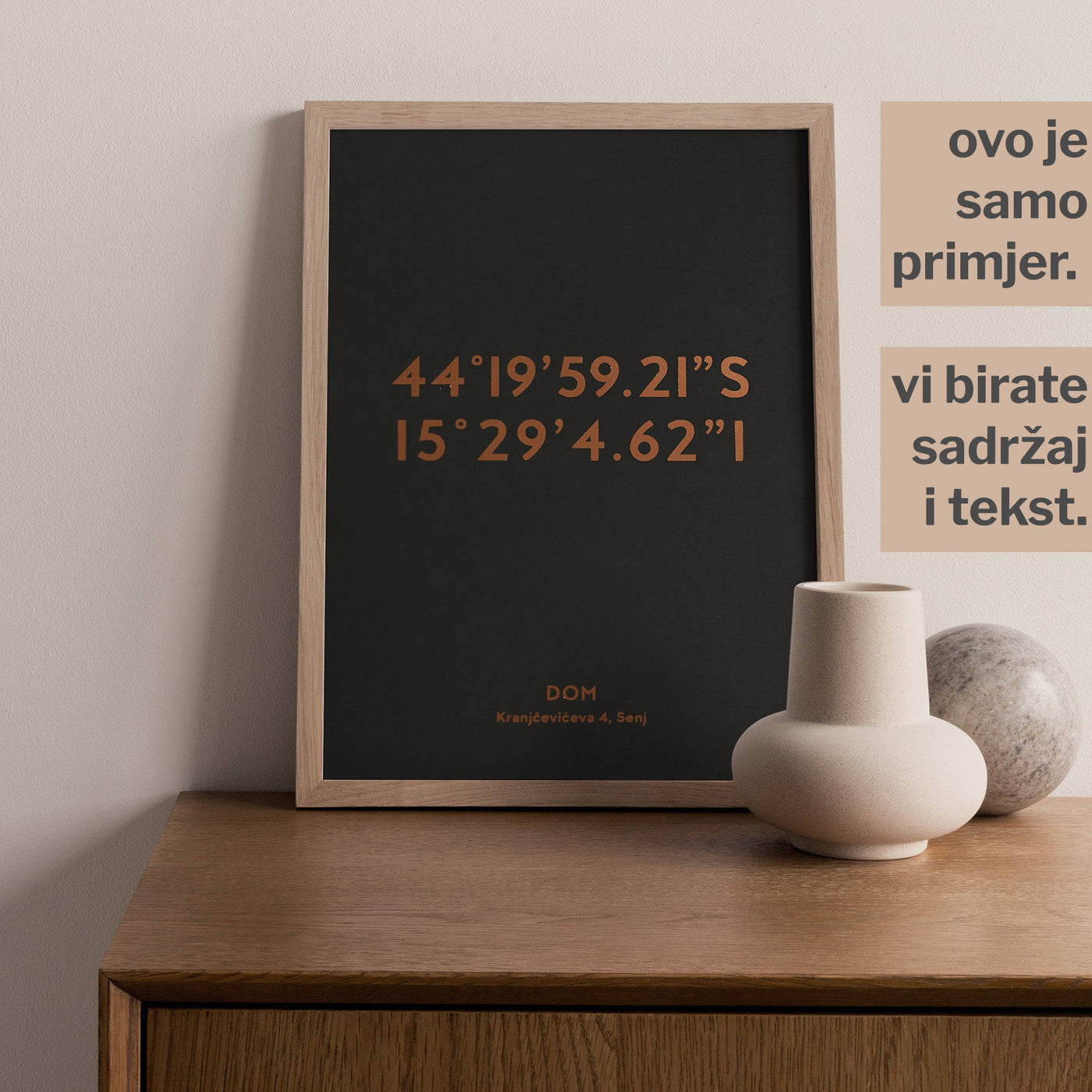 personalizirane koordinate print s metalnom folijom