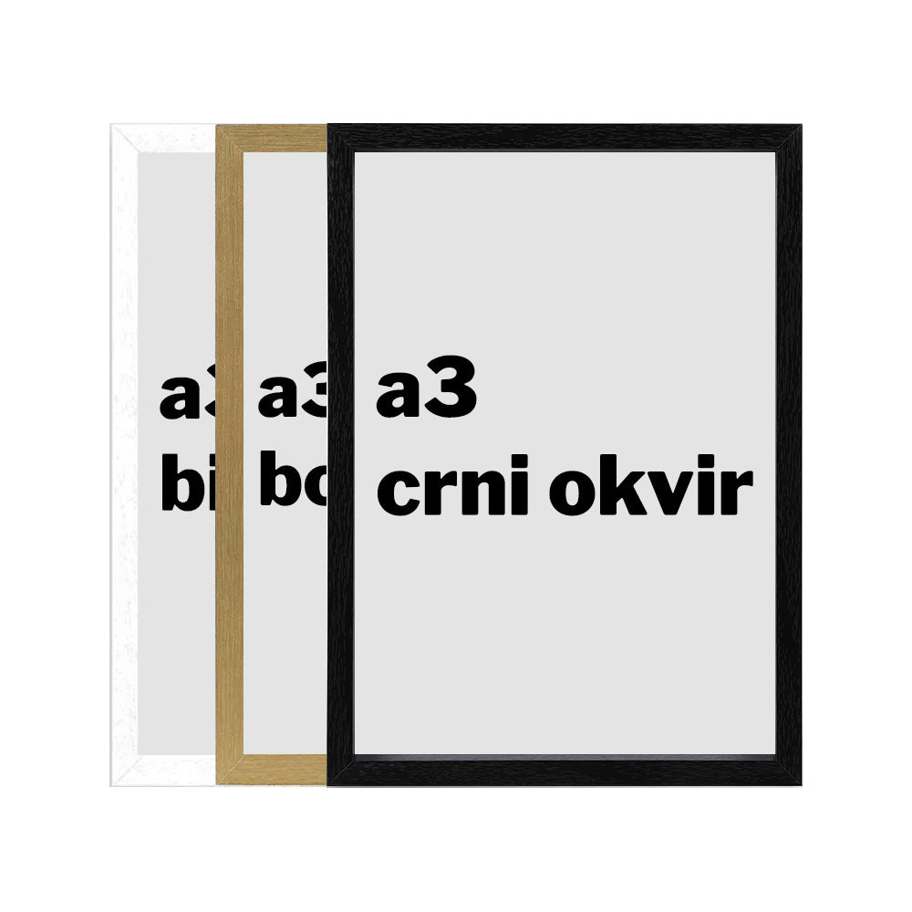 a3 okvir - crni, hrast ili bijeli