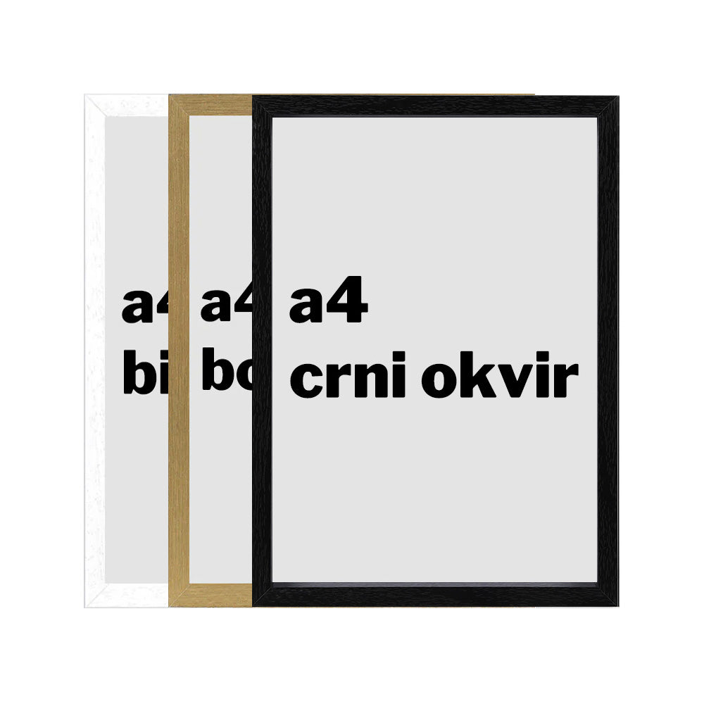 a4 okvir - crni, hrast ili bijeli