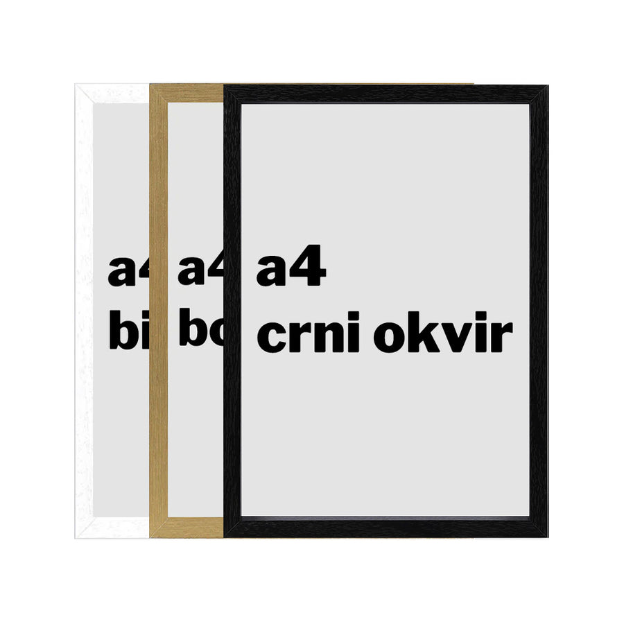 a4 okvir - crni, hrast ili bijeli