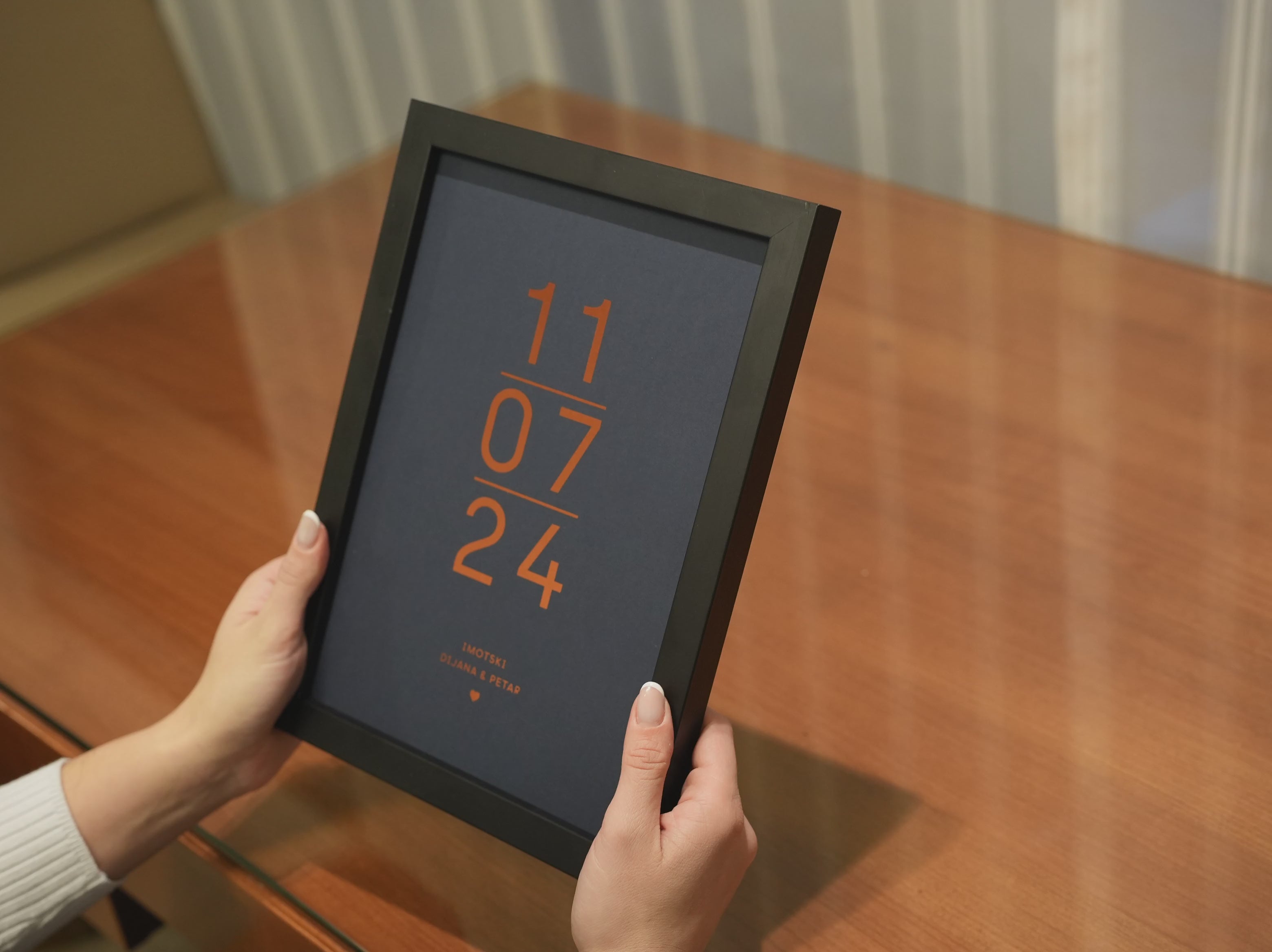 datum rođenja ili zaruka personalizirani print s metalnom folijom