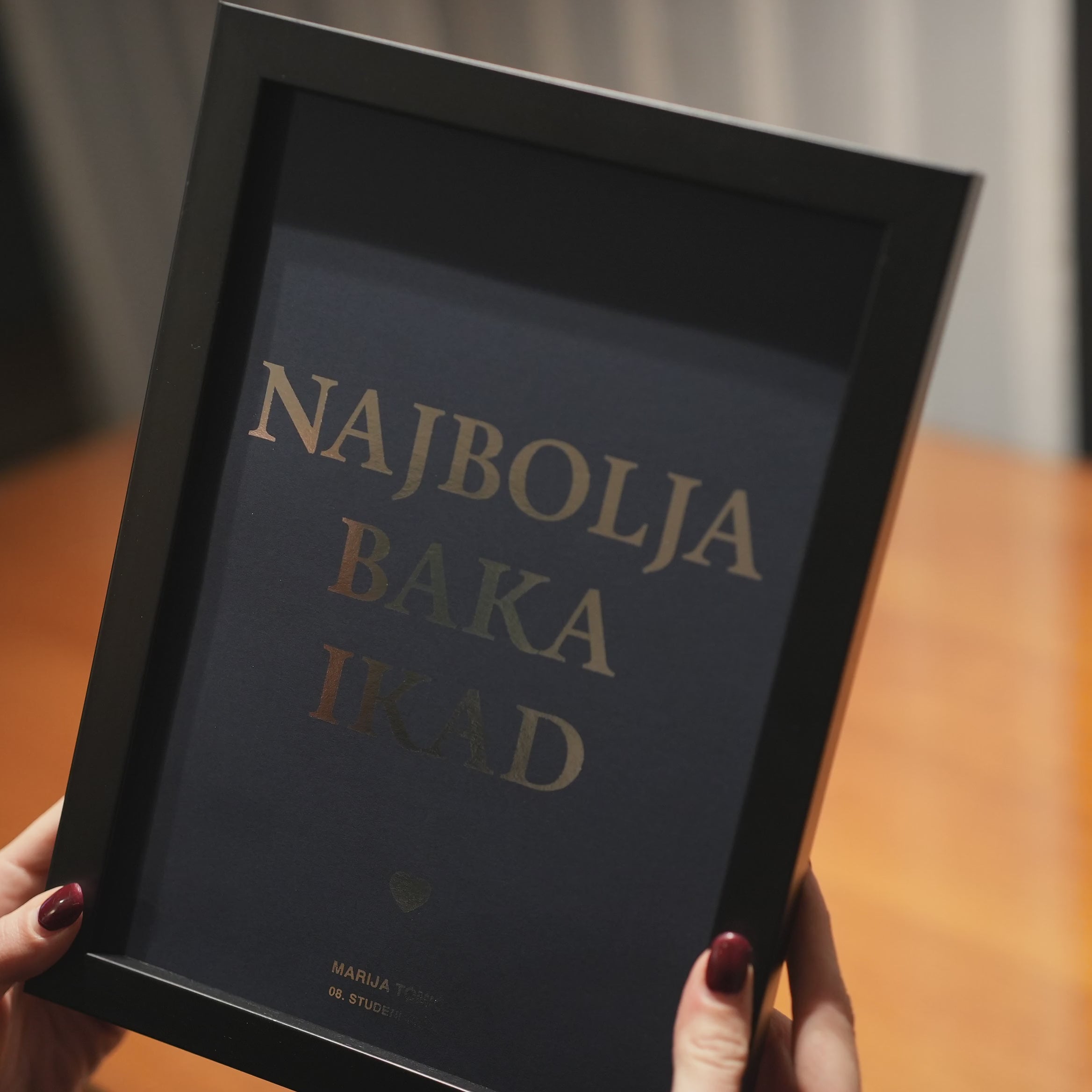 najbolja baka ikad personalizirani print s metalnom folijom