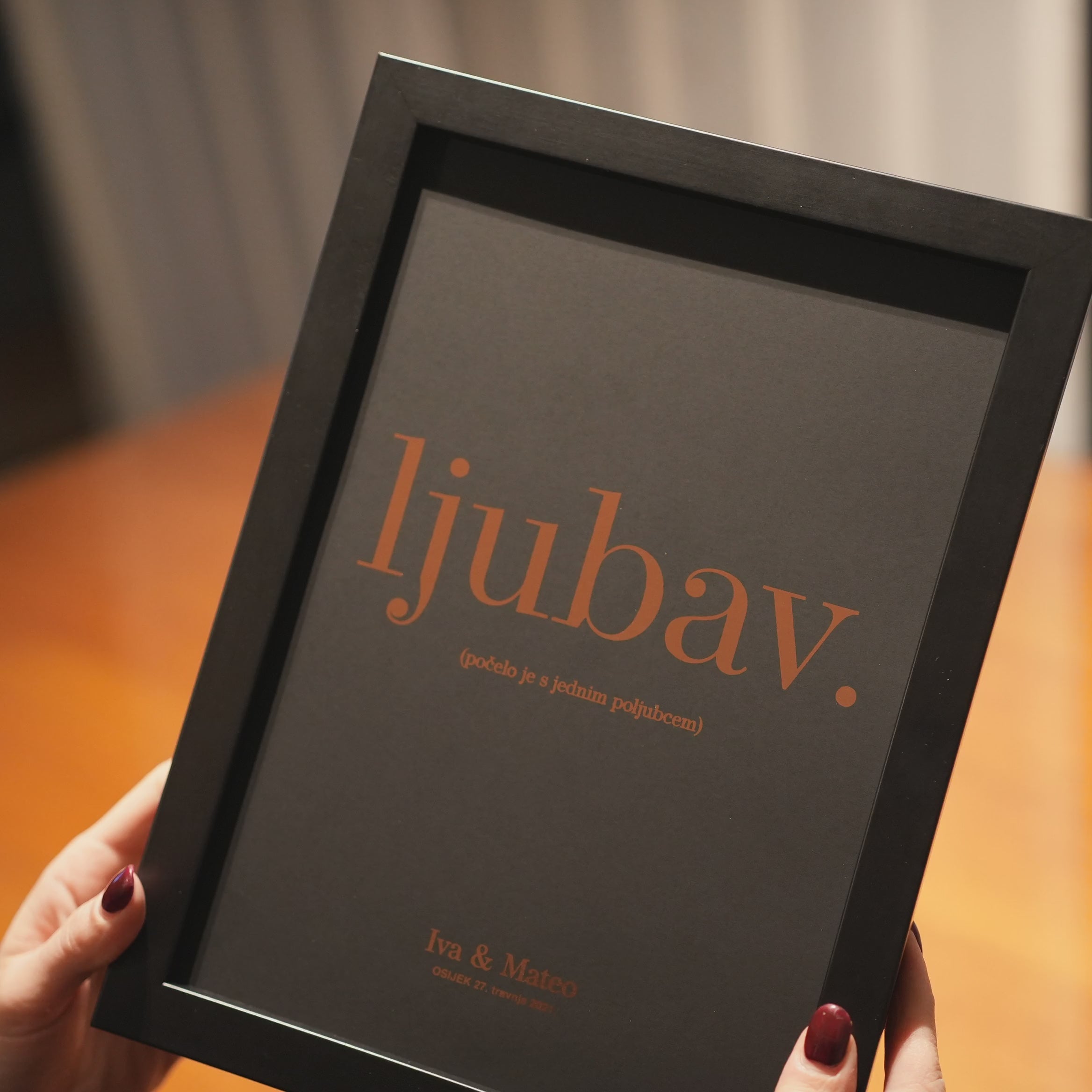 ljubav. personalizirani print za parove s metalnom folijom