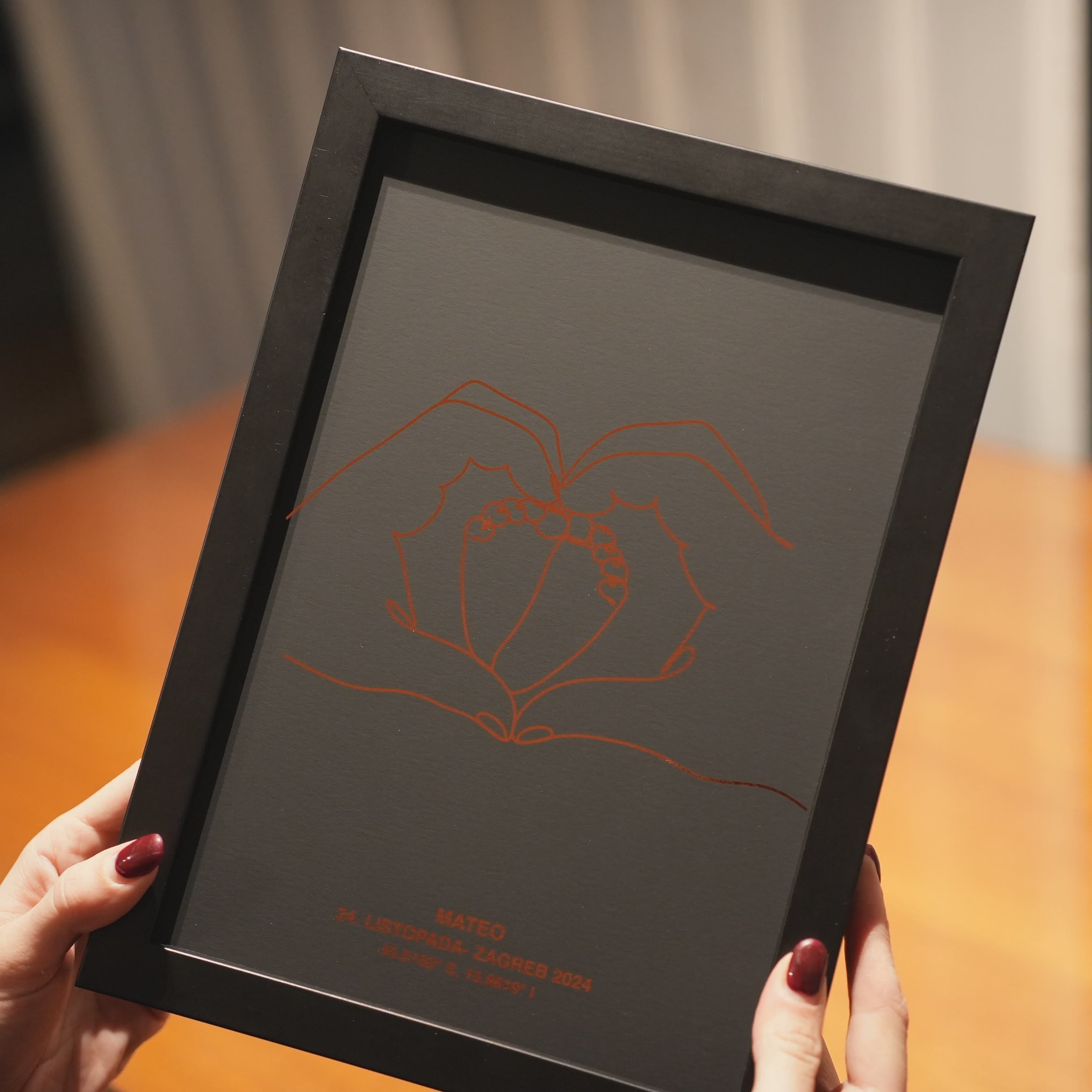 print za novu bebu u obitelji s metalnom folijom