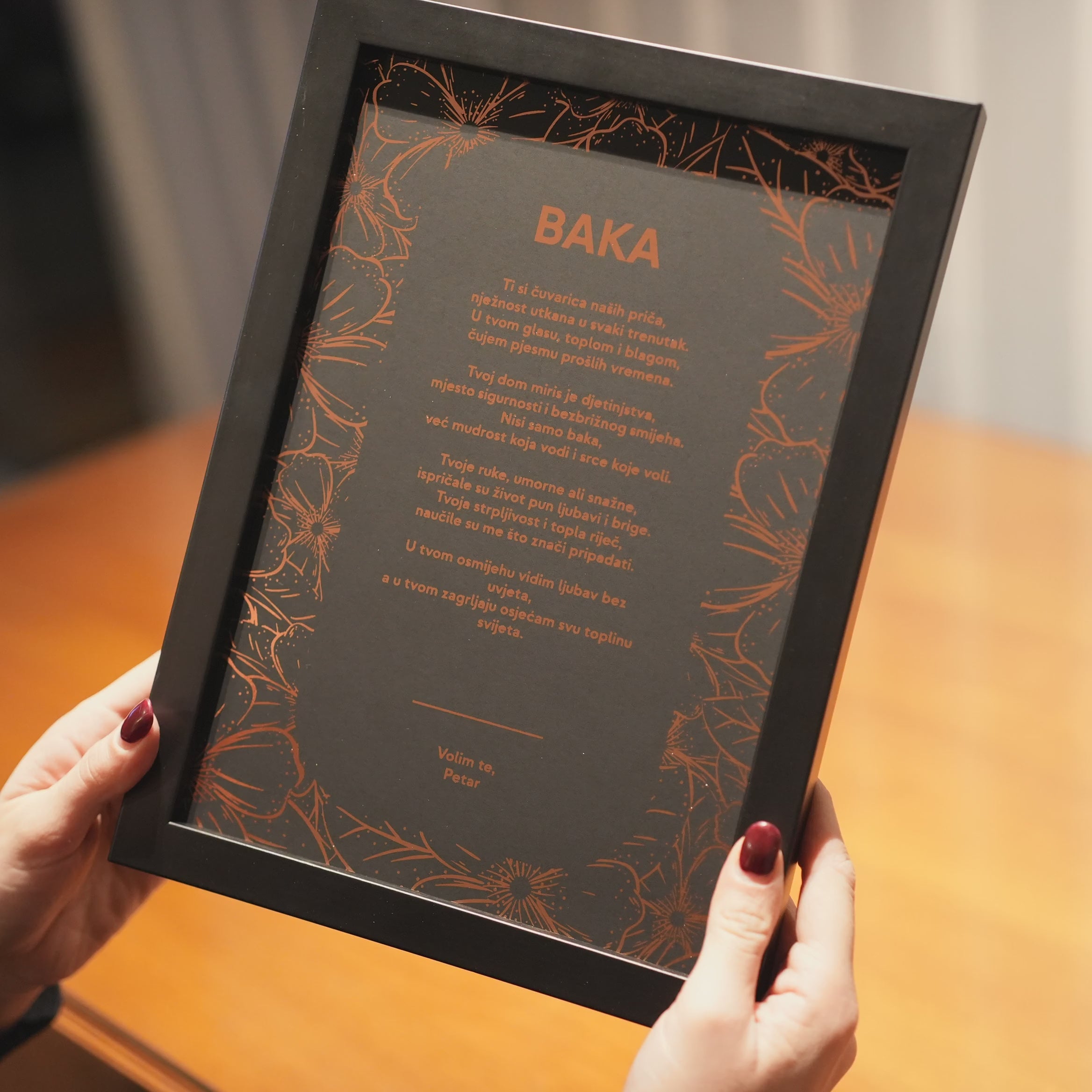 baka personalizirana pjesma s metalnom folijom