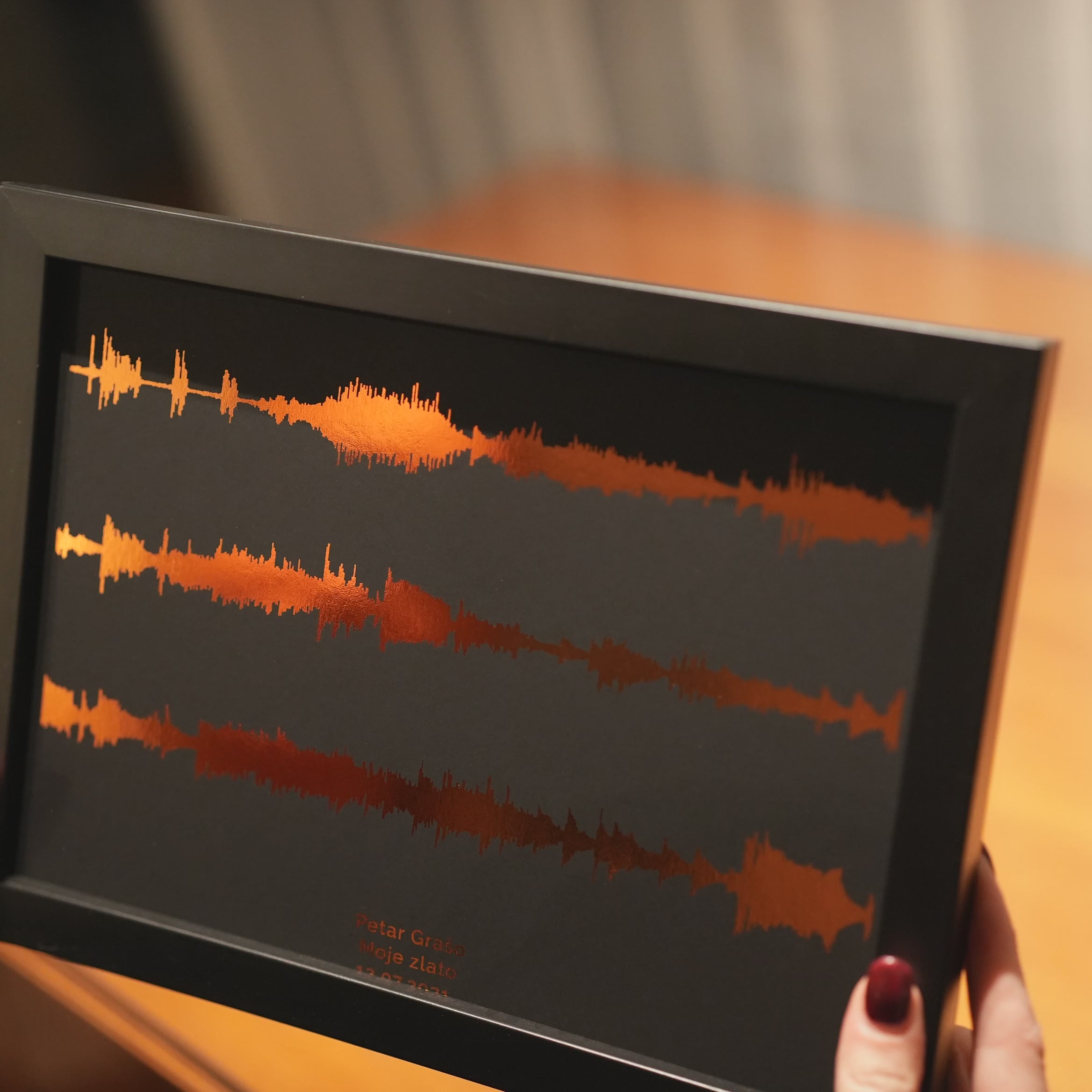 zvučni val u tri dijela print s metalnom folijom