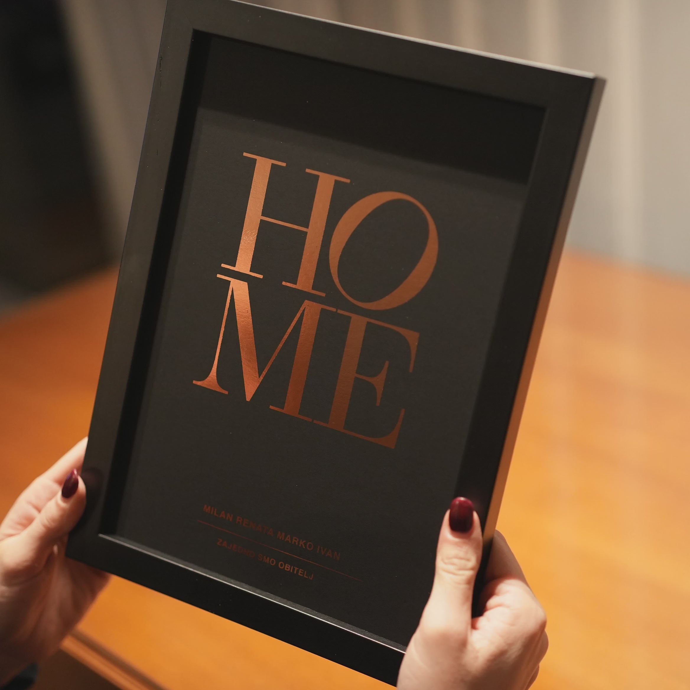 home. personalizirani print s metalnom folijom za obitelji i parove