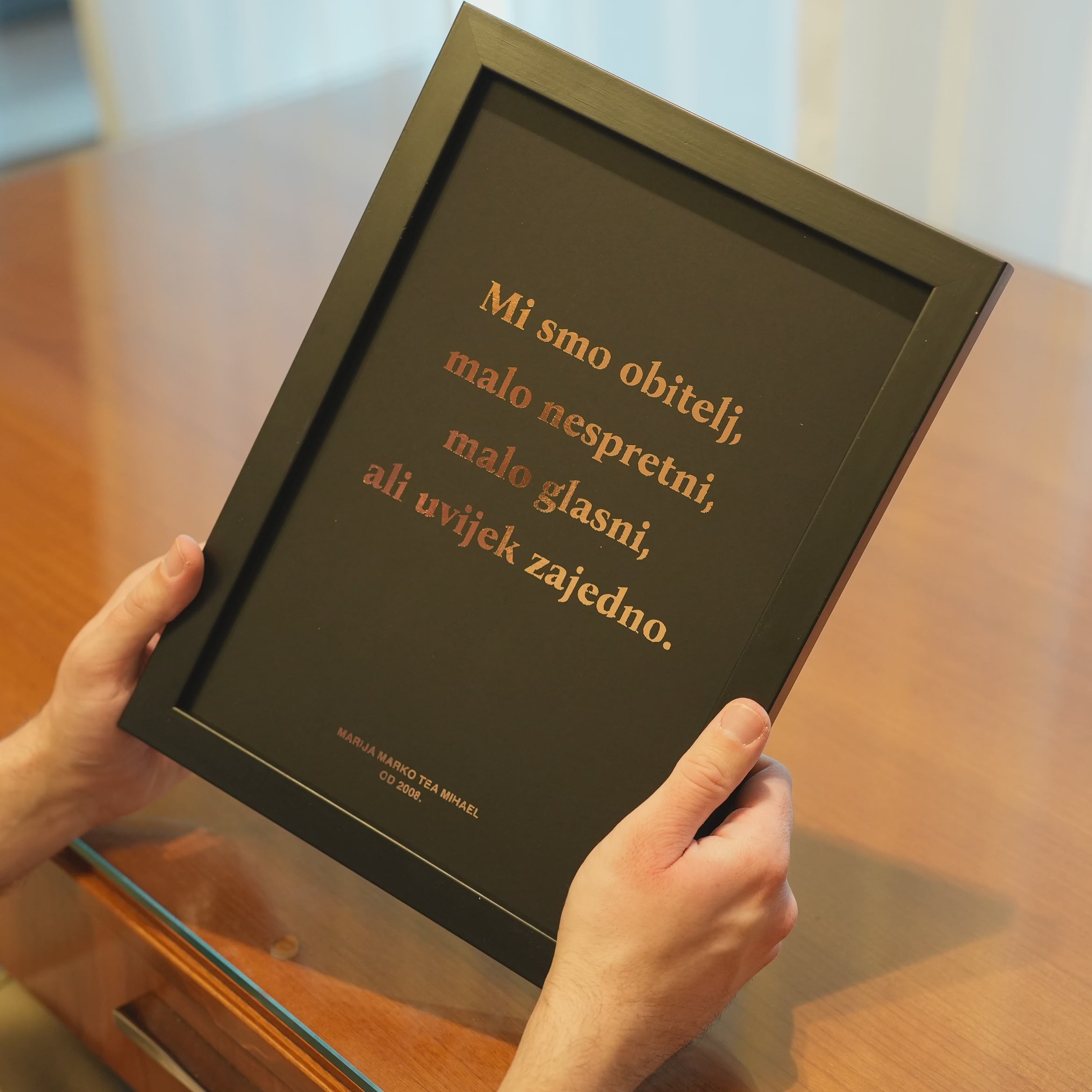 mi smo obitelj personalizirani print s metalnom folijom