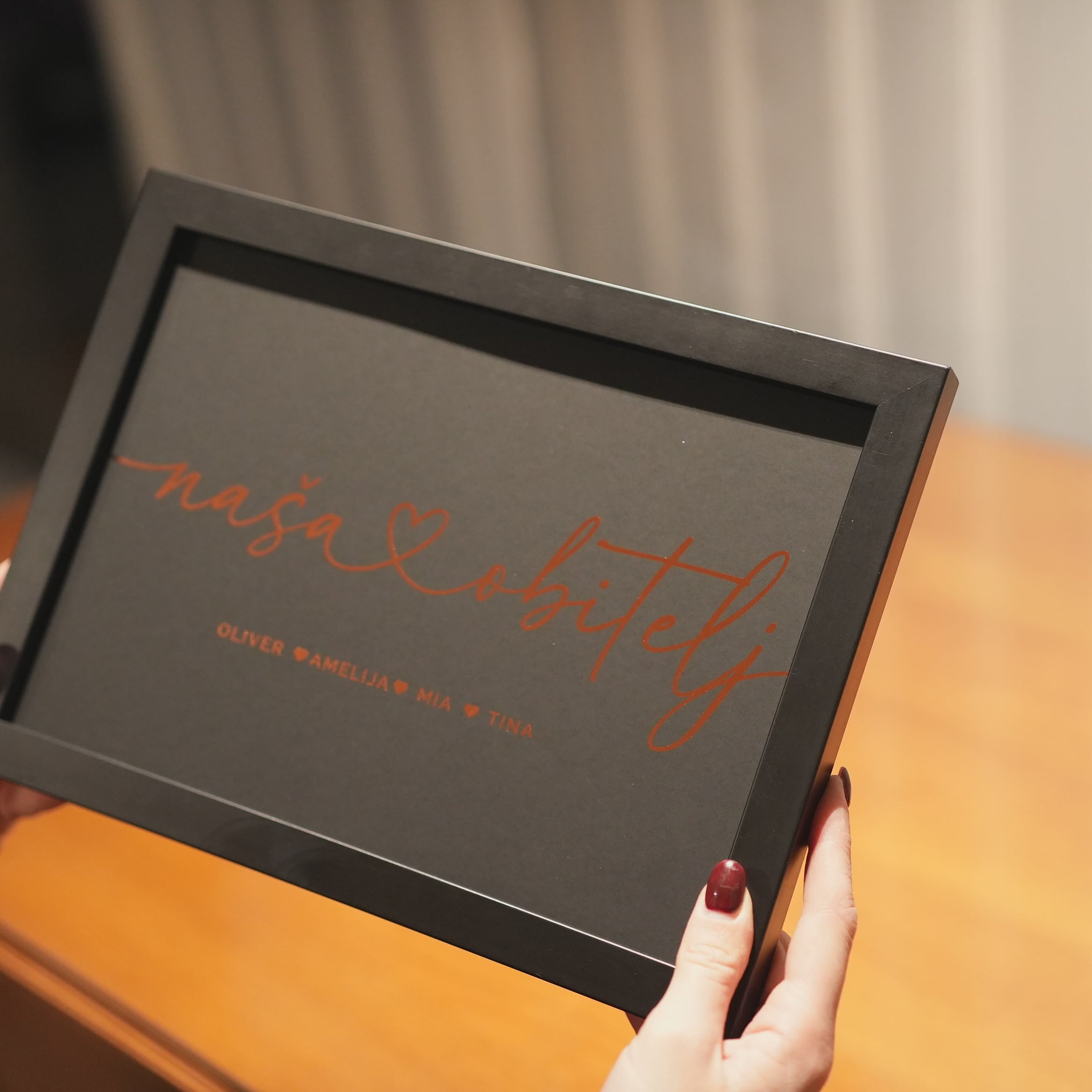 naša obitelj personalizirani print s metalnom folijom
