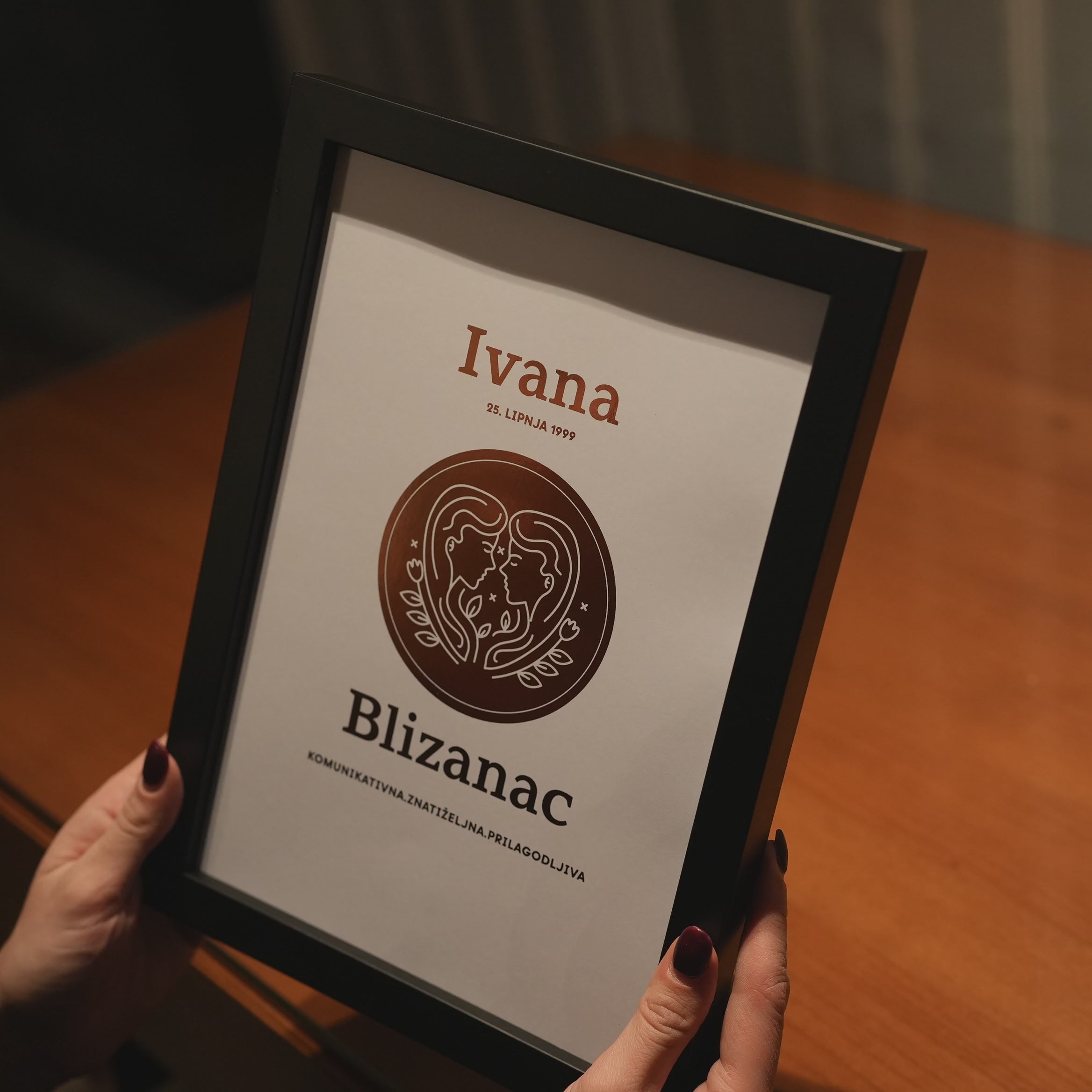 blizanac personalizirani znak s metalnom folijom