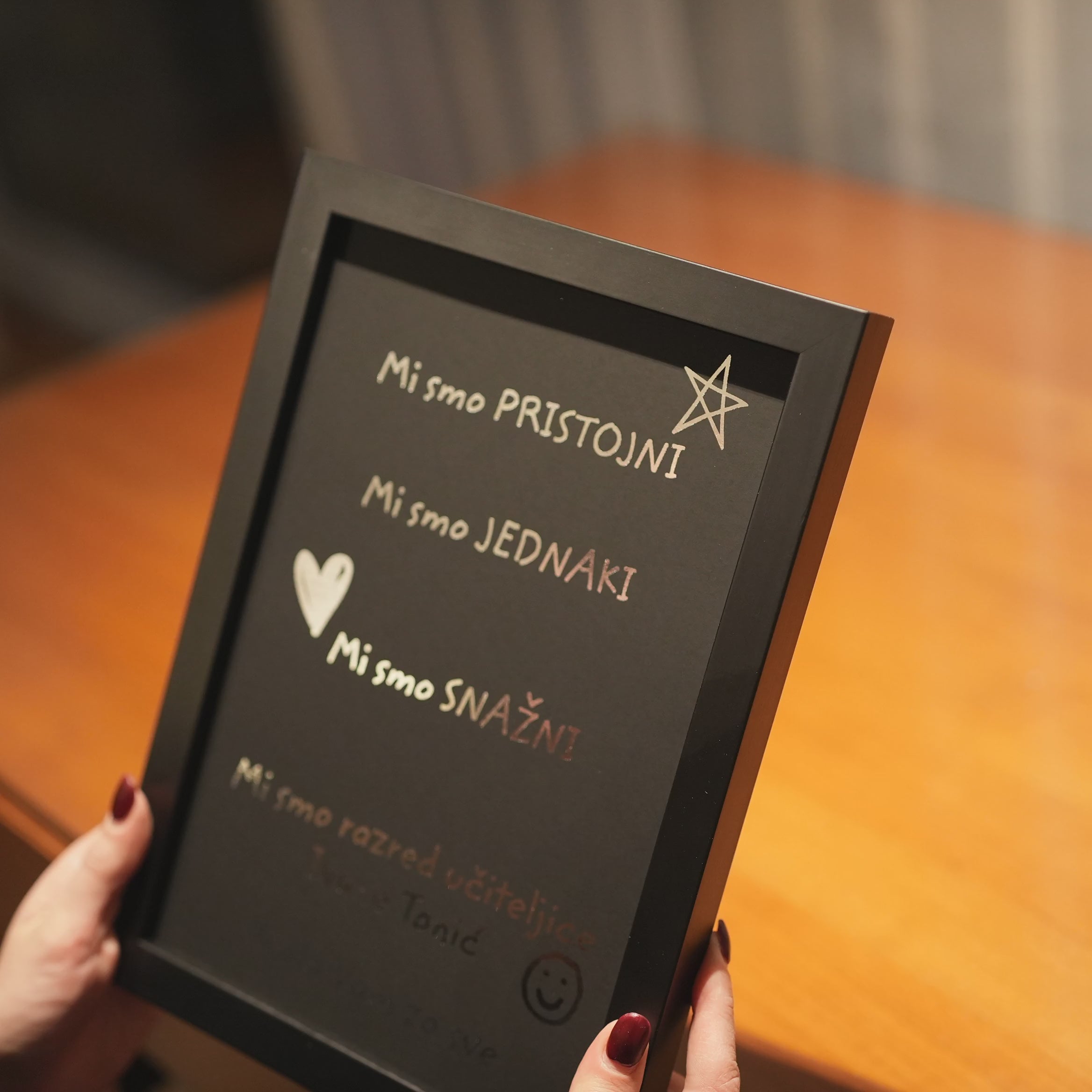 personalizirani print za učiteljicu s metalnom folijom