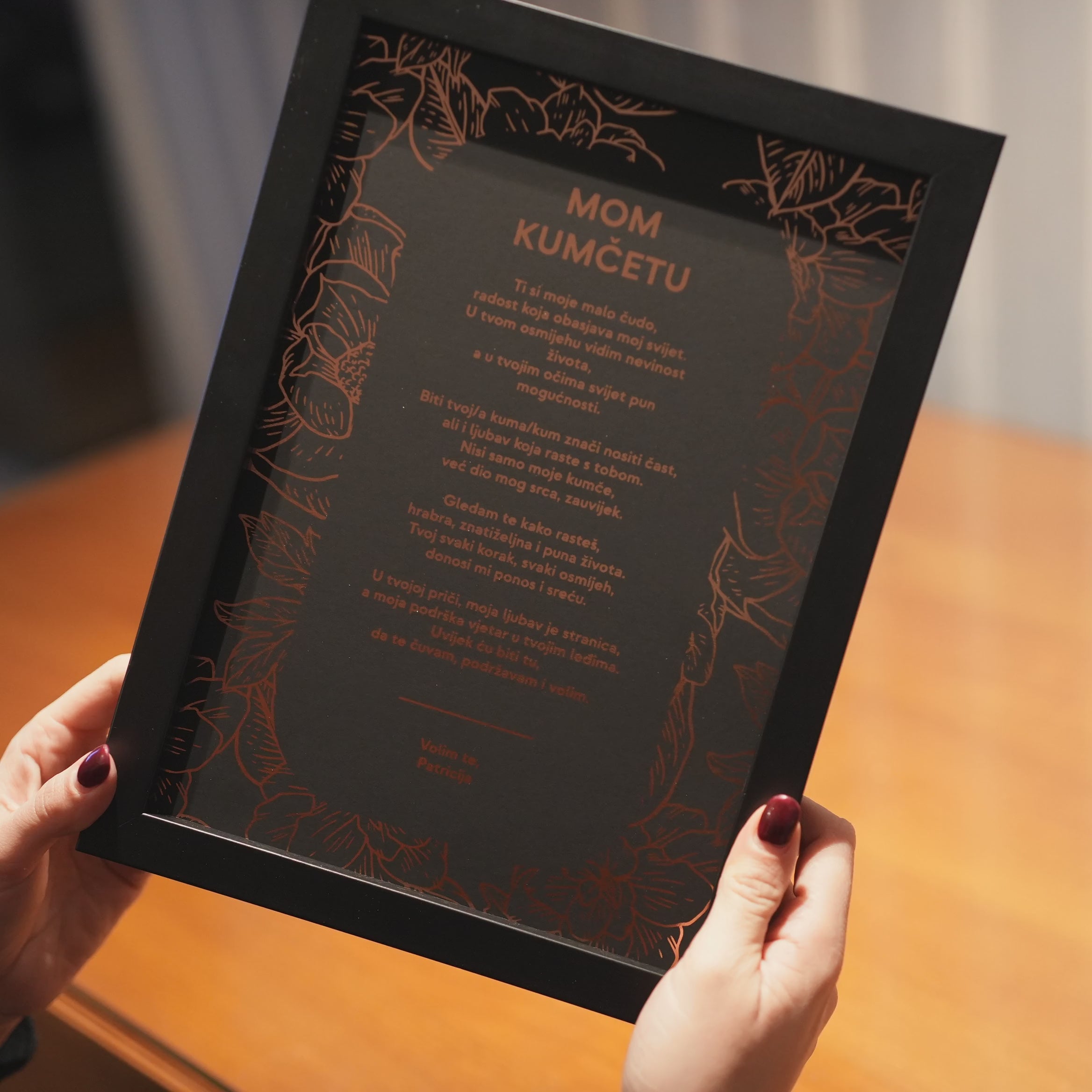 personalizirani print s metalnom folijom za kumče