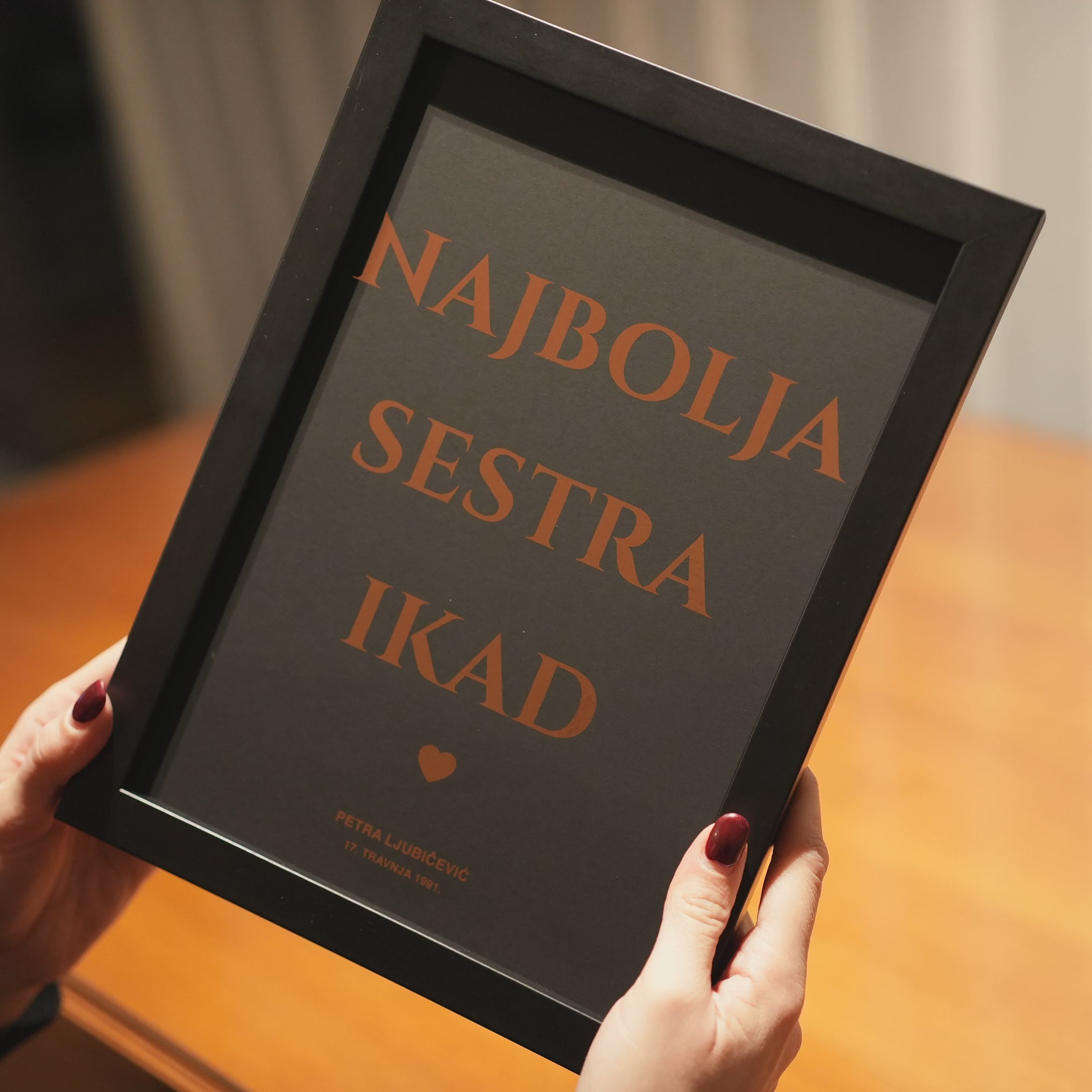 najbolja sestra ikad personalizirani print s metalnom folijom